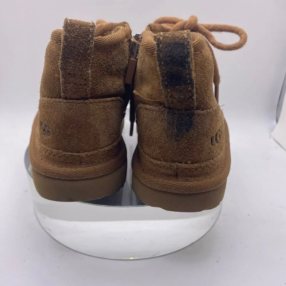 UGG Kids Neumel II Boots Toddler 7 Brown Chesnut Suede Lace Up Zipper